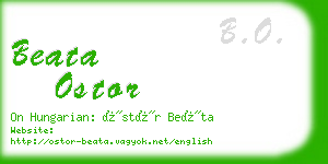 beata ostor business card